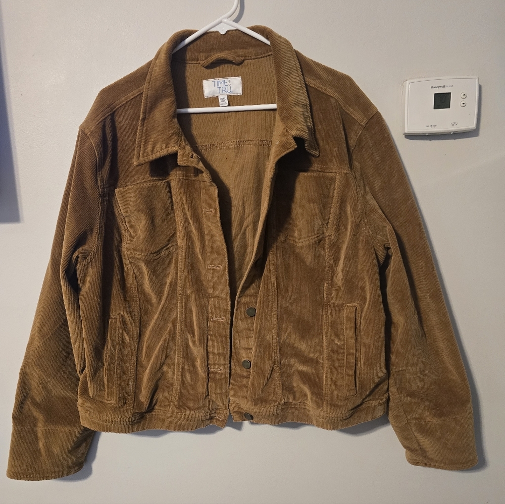 Time and Tru Women's Tan Corduroy Jacket Size XXXl   22  Fit Is Like A 20 GUC